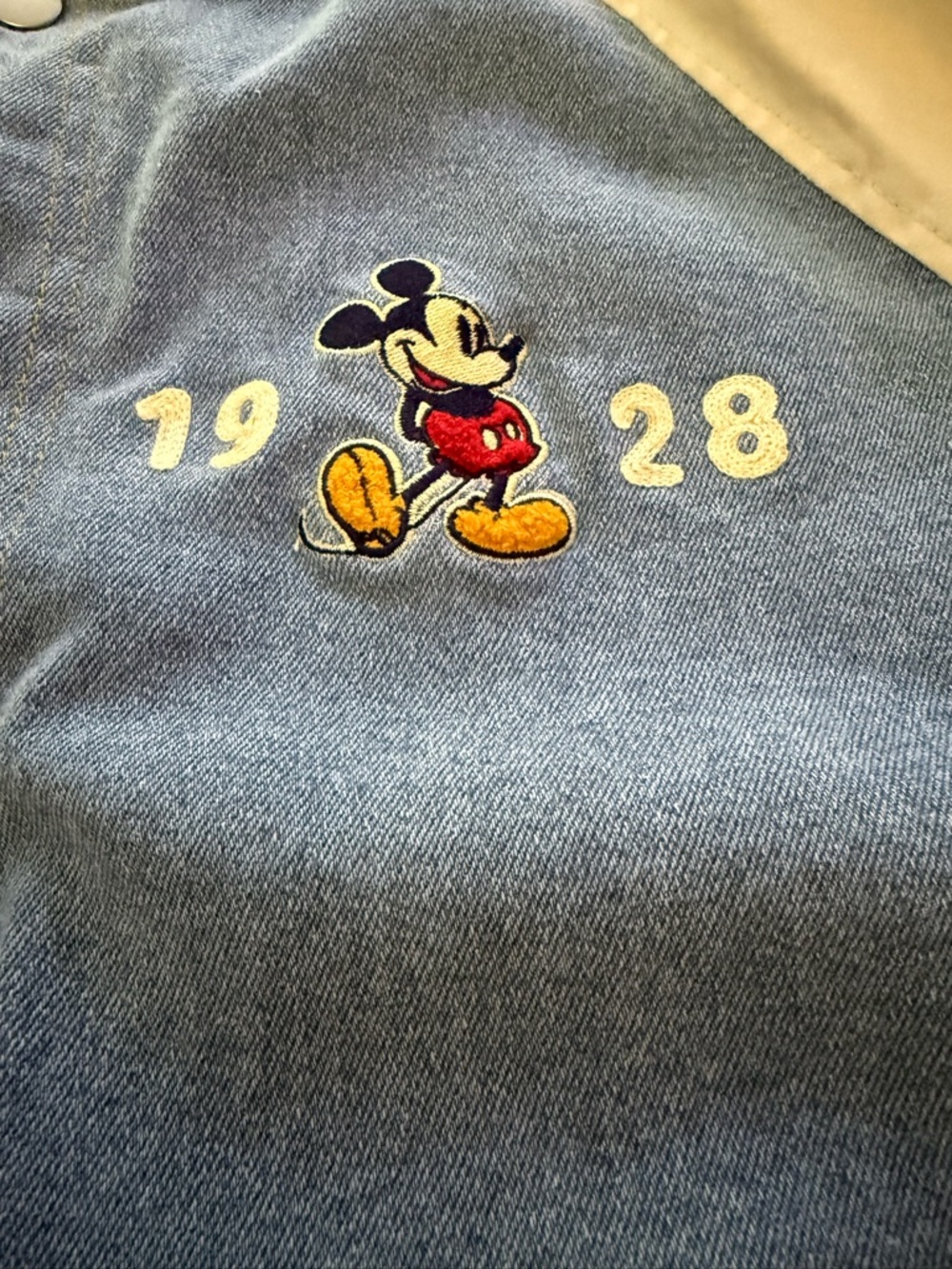 Disney Striped Collar Denim-Look Jacket in Navy, White & Red - Picture 4 of 6